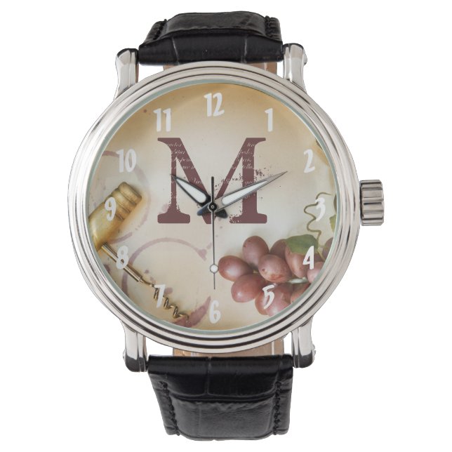 Montre Vins rouges Raisins de liège Vis bouteille Vitre M (devant)