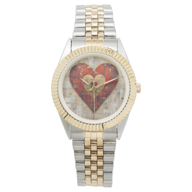 Montre Vintage Abstract Hearts - eWatch Watch (devant)