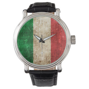 Montre Vintage Aged and Scratched Flag of Italy