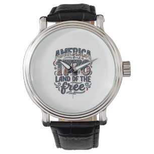 Montre Vintage America 1776 Terre de liberté conception d