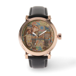 Montre Vintage, Antique Elephant,Batik Pattern