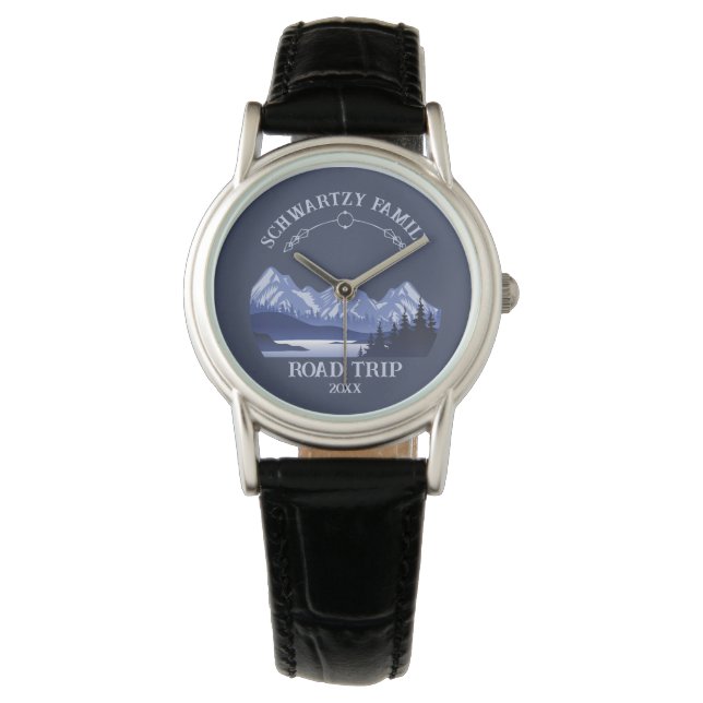 Montre Vintage Blue Mountain Lake Sunset (devant)