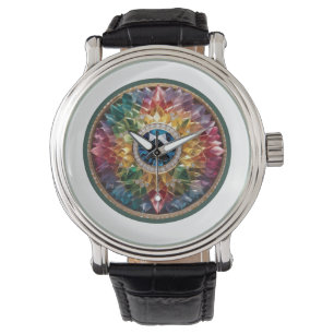 Montre Vintage bracelet en cuir noir pour hommes