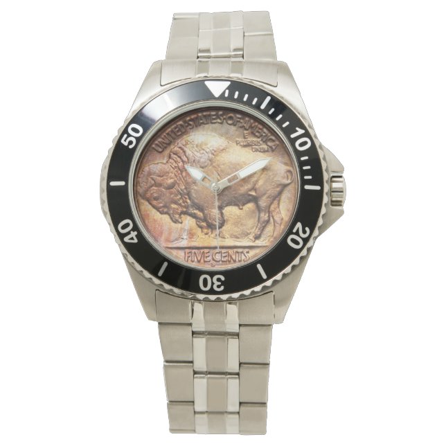 Montre Vintage Buffalo Nickel Pièce Collecteur Numismatis (devant)