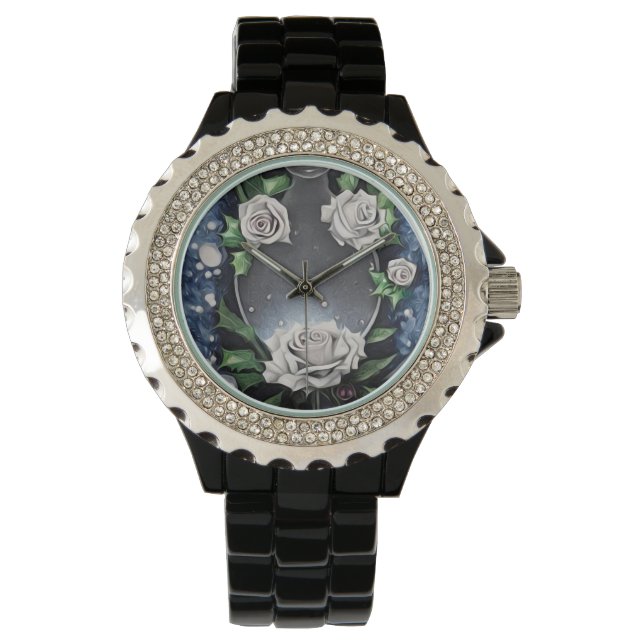 Montre Vintage cadre rose blanche (devant)