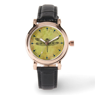 Montre vintage carrée de bracelet en cuir de