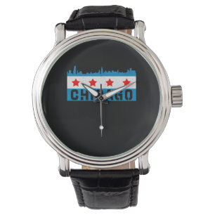 Montre Vintage Chicago Flag Skyline