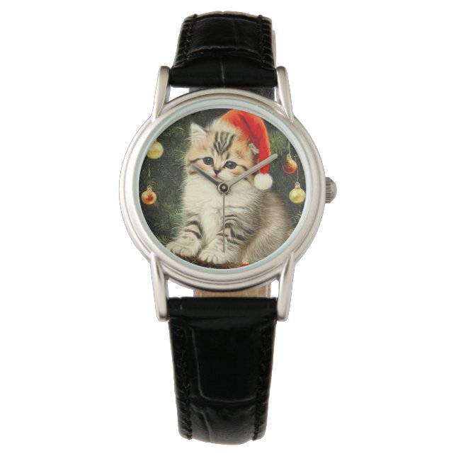 Montre Vintage Christmas Kitten (devant)