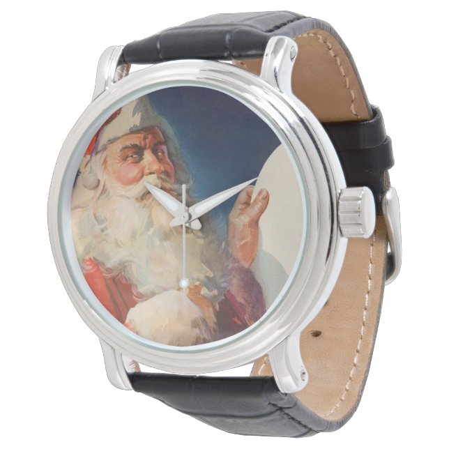 Montre Vintage Christmas, Père Noël Naughty Nice Liste (Incliné)