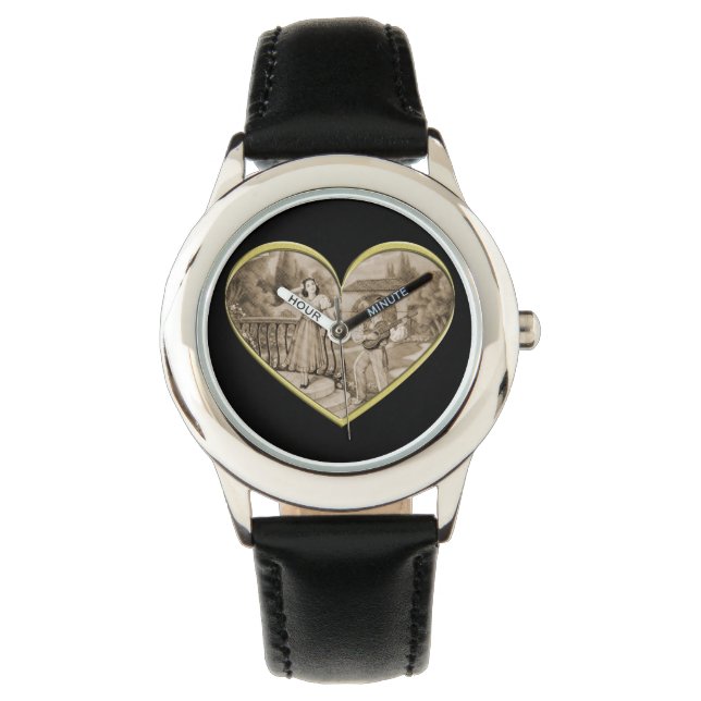 Montre Vintage couple Romance, homme et femme amour (devant)