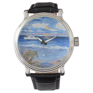 Montre vintage de bateau de pêche pour le pêcheu
