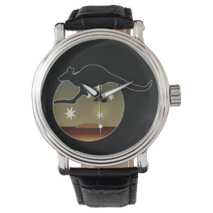 Montre vintage de bracelet en cuir d'icône