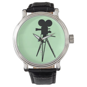 Montre vintage de silhouette d'appareil-photo de