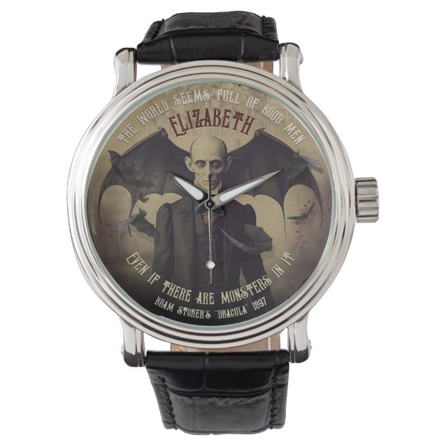 Montre Vintage Dracula Vampire victorien Kiss gothique (devant)
