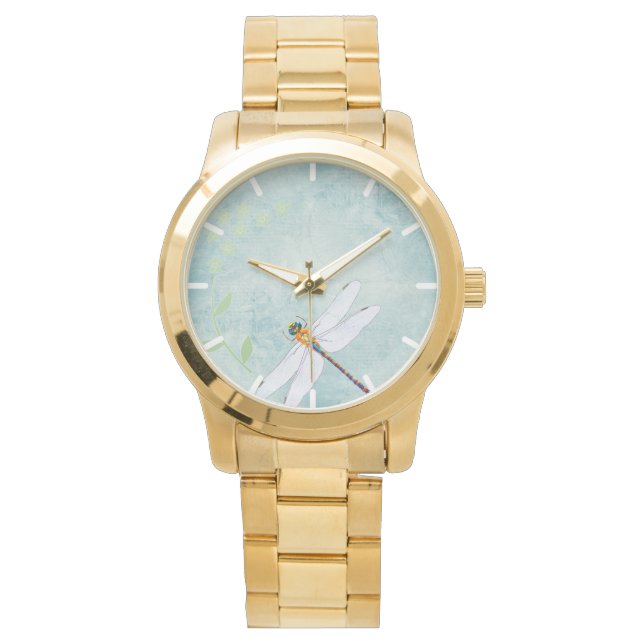 Montre Vintage Dragonfly on Faded Floral (devant)