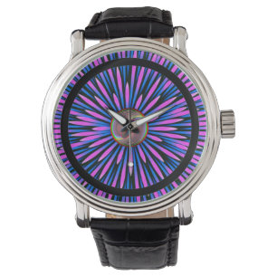 Montre Vintage en cuir noir pour hommes - Colorfu