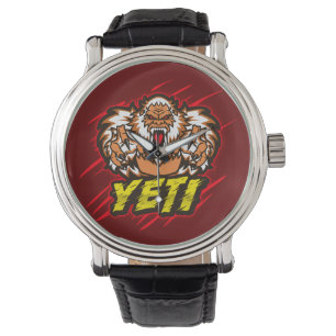 Montre Vintage en cuir noir pour hommes Yeti