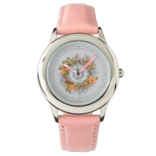 Montre Vintage époque victorienne fleurie Wreath Print