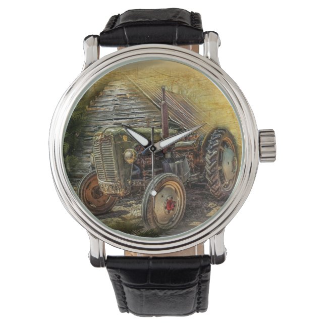 Montre Vintage Green Tractor Rustic (devant)