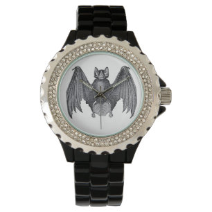 Montre Vintage Imprimante Bat Gothique Elegant Wrist Watc