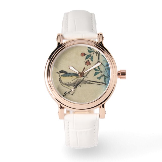 Montre Vintage Japanese Bird and Blossom Art (Recto)