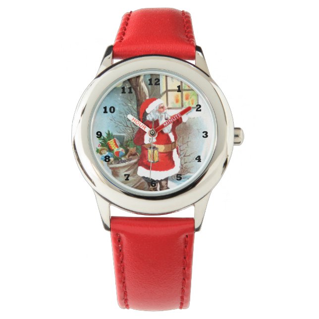 Montre vintage Noël Père Noël enfants (devant)