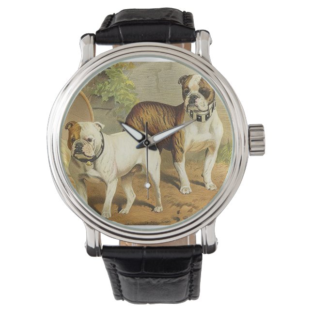 Montre Vintage painting of English Bulldogs (devant)