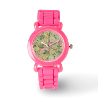 Montre Vintage Pays Floral Patiné