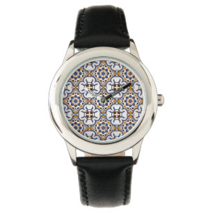 Montre Vintage portugais Azulejo bleu jaune Motif