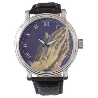 Montre Vintage prière des mains avec l'étoile de Bethléem