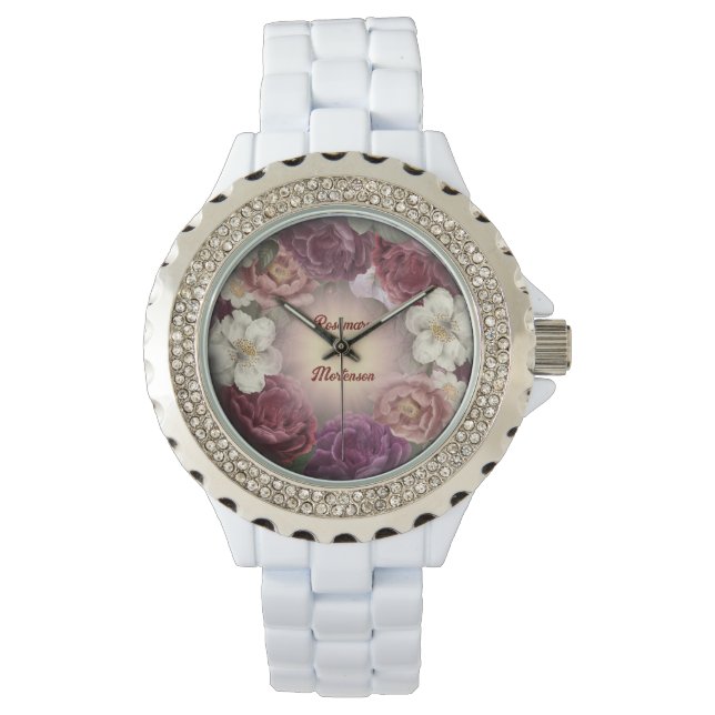 Montre Vintage Rose Watch (personnalisable) (devant)