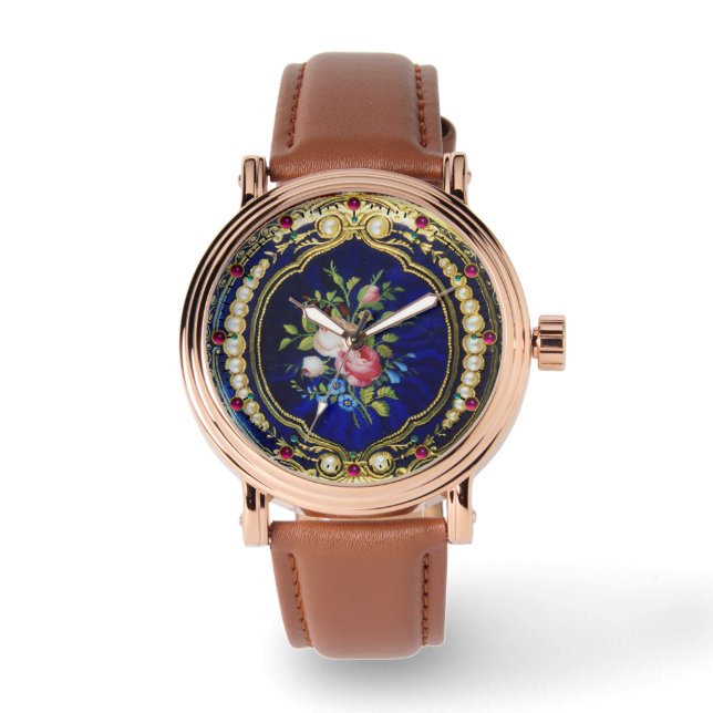 MONTRE VINTAGE ROSES AND FLOWERS WITH PEARLS (Recto)