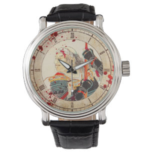 Montre Vintage sang éclaboussé Legendary Samurai Warrior