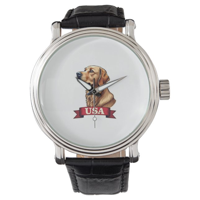 Montre Vintage USA Golden Retriever Engraving Shirt (devant)