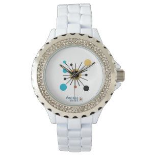 Montre Vintage Voices Watch Rhinestone Black Enamel