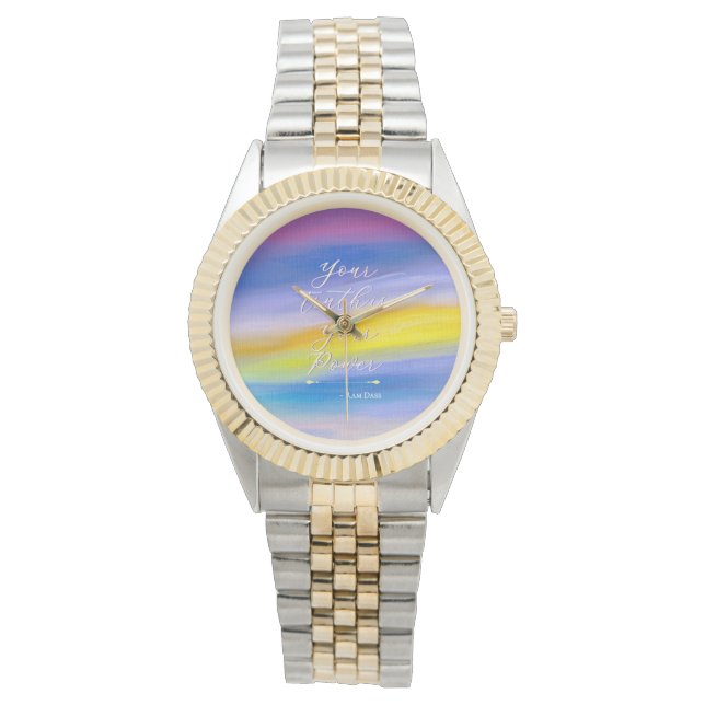Montre Violet Moderne et Rayon Doré Abstrait (devant)