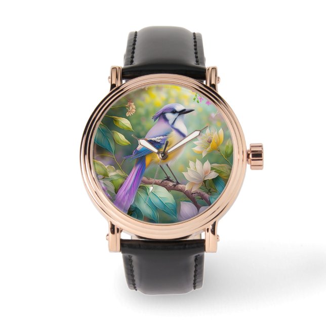 Montre Violet Tufted Jay Imaginaire Bird (Recto)
