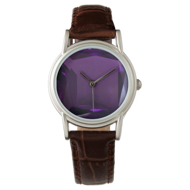 Montre violette, Amethyst Gemstone (devant)