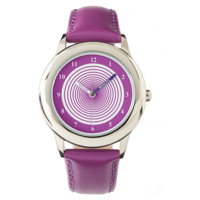 Montre violette avec cercles - Choisir les couleur (devant)