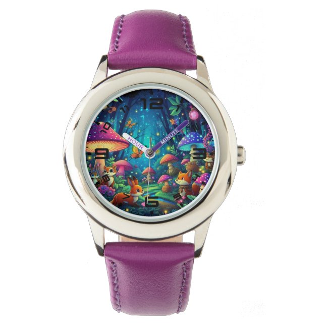 Montre violette de forêt brillante (devant)
