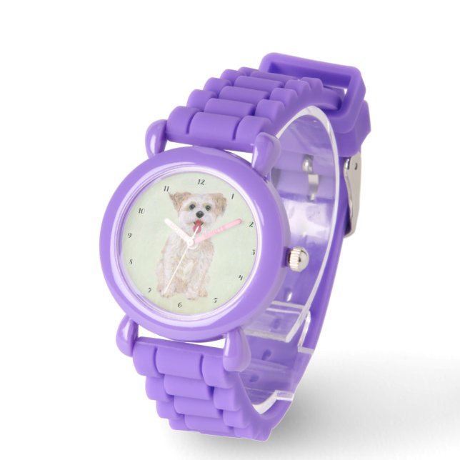 Montre Violette pour Chien Morkie (Angle)