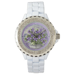 Montre violettes dans un bocal de lune