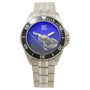 Montre Violon Viola Cello personnalisé cadeau Monogramme