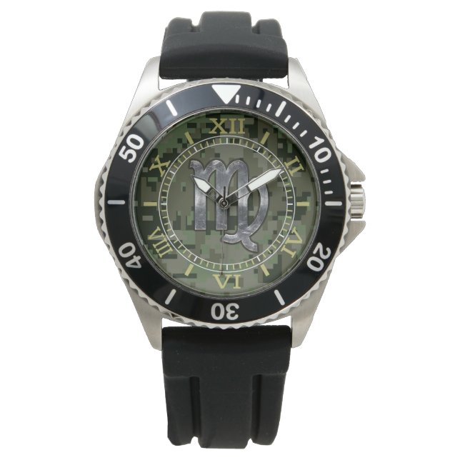 Montre Virgo Zodiac Connexion numérique verte à l'apparei (devant)