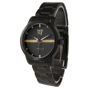 Montre Virgo Zodiac Sign Cool Gold Light Line Nom personn