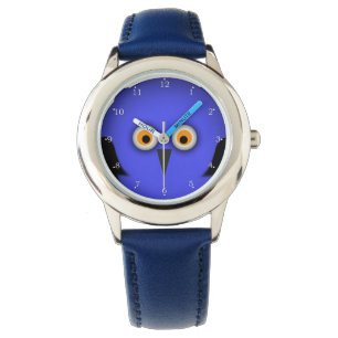 Montre Visage de hibou bleu drôle