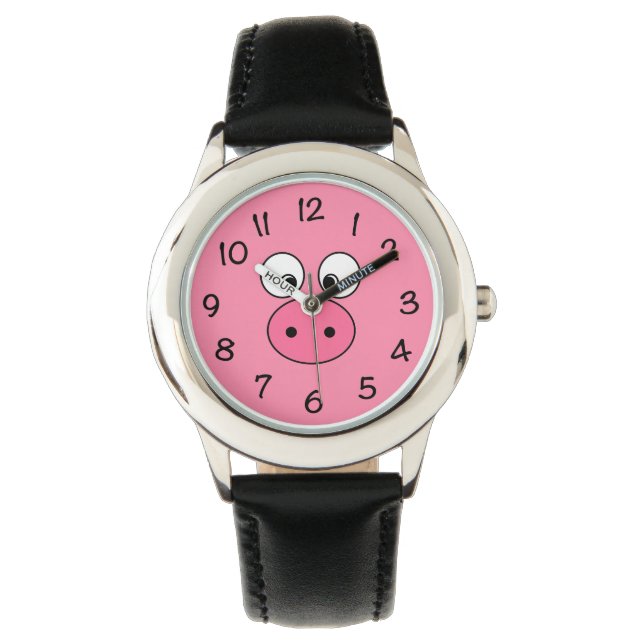 Montre Visage de porc rose (devant)