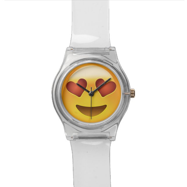 Montre Visage de sourire avec les yeux en forme de coeur (Fermer)