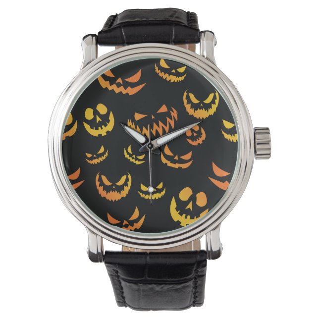 Montre Visage du Citrouille Jack-o'-lantern (devant)