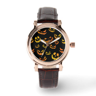 Montre Visage du Citrouille Jack-o'-lantern